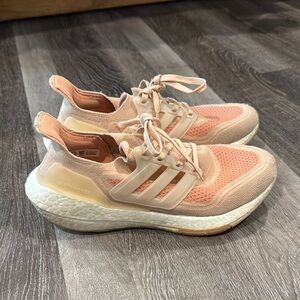 Adidas Cream and White Athletic Shoes with Boost Cushioning